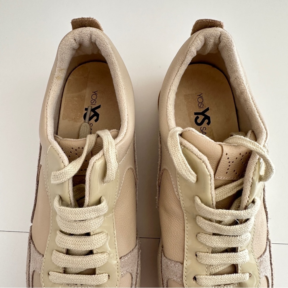 Yosi Samra Women's Paige Sneakers in Taupe Multi Cream Tan Color sz 10 - Picture 4 of 15
